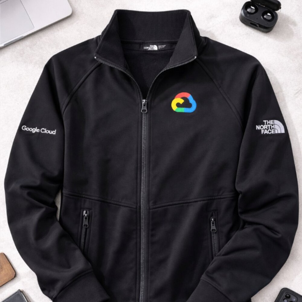 The North Face Google Cloud Logo Jacket Men’s M Black Full Zip Techwear
